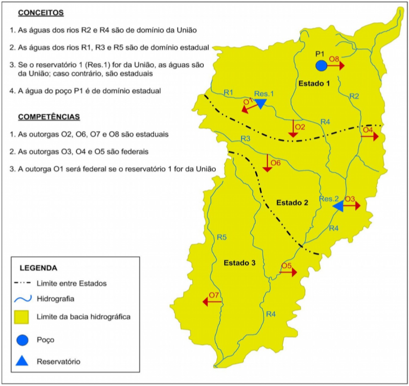 Imagem contendo texto e um mapa, sobre outorga de água